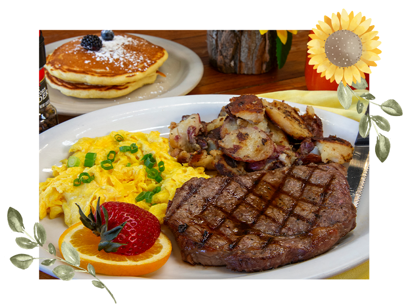 steak-and-eggs-sunflower-bakery-and-cafe Steak and Eggs for breakfast at Sunflower Bakery and Cafe.